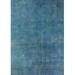 Ahgly Company Indoor Rectangle Mid-Century Modern Blue Ivy Blue Persian Area Rugs 6 x 9