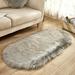 DONGPAI Fur Shaggy Rug Sheepskin Soft Carpet Fluffy Area Rug Ultra Soft Oval Carpet Throw Rugs for Bedroom Kids Room Living Room