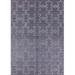 Ahgly Company Indoor Rectangle Mid-Century Modern Purple Oriental Area Rugs 2 x 4