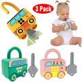 MAINYU 3 Pack Inertia Toy Early Educational Baby Toy Push and Go Car Numbers Matching & Counting Montessori Toys Unlock Toy car for 1 2 3 4 5 Year Children Boys Girls Kids Christmas Birthday Gift