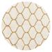 SAFAVIEH Hudson Arline Plush Geometric Shag Area Rug Ivory/Gold 7 x 7 Round