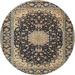 Ahgly Company Indoor Round Traditional Taupe Brown Medallion Area Rugs 4 Round