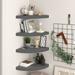 Anself 4 Piece Corner Floating Shelves MDF Wall Mounted Shelf Photo Display Stand Storage Rack High Gloss Gray for Living Room Bedroom Bathroom Home Decor 13.8 x 13.8 x 1.5 Inches (L x W x H)