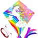 TOY Life Unicorn Kite for Kids Easy to Fly Large Kids Kite - Kites for Kids and Adults Easy to Fly Big Beach Kites for Kids Age 4-8-12 Idea Gift for Children Outdoor Game Activities Beach Trip