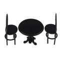 Handcrafted Crafts 1/12 Dollhouse Miniature Furniture Metal Round Table Chair Set For Fairy Scenes Decor Black Metal Round Table and Chairs