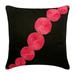 Pillow Cases Black Decorative Pillow Cover Ribbon Origami Flower Floral Theme Pillow Cover 14x14 inch (35x35 cm) Pillow Cover Square Silk Throw Pillow Cover - Fuchsia Flowers