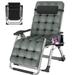 FICISOG Zero Gravity Chair with Removable Cushion Suitable For Indoor And Outdoor Use with Cup Holder Folding Zero Gravity Chair Dark grey pearl cotton pad