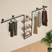 Clothing Rack Industrial Style Rustic Garment Organizer Holder With 3 Shelves Wall-mounted Clothing Pipe Rack Large Capacity Display Shelf Collector Industrial Pipe Clothing Display