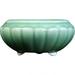 Ceramic Flower Pot Bowl Glazed Pottery Mini Planter Succulent Pot Eastern Style Ornament for Indoor Outdoor Cyan