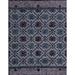 Ahgly Company Machine Washable Indoor Rectangle Abstract Slate Blue Grey Blue Area Rugs 2 x 5