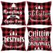 Christmas Pillow Covers 18x18 Set of 4 for Christmas Decorations Happy Holiday Gnomes Merry Christmas Winter Pillow Covers for Coach Sofa Decorations