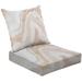 2-Piece Deep Seating Cushion Set Abstract agate slice design print gold glitter dust Outdoor Chair Solid Rectangle Patio Cushion Set