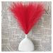 Pampas Grass Decor Fluffy Stems Silk Cloth Plumes Artificial Fake Plants 45cm Solid Color National Red