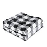 Car Heated Blanket - VIRZEN 12-Volt Electric Blanket Portable Heated Throw for Car Truck SUV or RV - 59 *39 (Black/White Plaid)