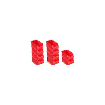 PROREGAL 10x Rote Sichtlagerbox 3.0 | HxBxT 12,5x14,5x23,5cm | 2,8 Liter | Sichtlagerbehälter, Sichtlagerkasten, Sichtlagerkastensortiment Image