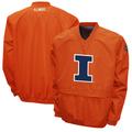 Men's Franchise Club Orange Illinois Fighting Illini Windshell Big Logo V-Neck Pullover Jacket