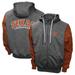 Men's Franchise Club Heathered Charcoal/Texas Orange Texas Longhorns Grid Game Full-Zip Hoodie