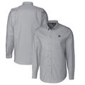 Men's Cutter & Buck Charcoal Michigan Wolverines Vault Stretch Oxford Long Sleeve Button-Down Shirt