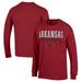 Men's Champion Cardinal Arkansas Razorbacks Stack Logo Volleyball Powerblend Long Sleeve T-Shirt