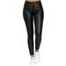 Women Sexy Slim Leather Cool Skinny Motorcycle Riding Leather Classic Vintage Close-Fit Street Trousers