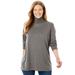 Plus Size Women's Perfect Long-Sleeve Turtleneck Tee by Woman Within in Medium Heather Grey (Size 6X) Shirt