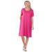 Plus Size Women's Perfect Short-Sleeve Crewneck Tee Dress by Woman Within in Raspberry Sorbet (Size 2X)