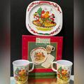 Disney Holiday | Disney Store Exclusive Vintage 1994 Santa’s Workshop 3 Piece Santa Melamine Set | Color: Green/Red | Size: 8” Plate 8 Ounce Mugs