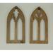 Ophelia & Co. Whitewashed Wood Gothic Arch Window Frame Wall Decor 2 Piece Set in Brown | 15.75 H x 7.5 W x 0.25 D in | Wayfair