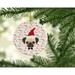 The Holiday Aisle® Pug Merry Christmas Hanging Figurine Ornament Ceramic/Porcelain in Black/Brown/Red | 2.8 H x 2.8 W x 0.15 D in | Wayfair