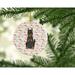 The Holiday Aisle® Merry Christmas Beauce Shepherd Dog Hanging Figurine Ornament /Porcelain in Gray/Pink/White | 2.8 H x 2.8 W x 0.15 D in | Wayfair