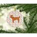 The Holiday Aisle® Toy Poodle Merry Christmas Hanging Figurine Ornament Ceramic/Porcelain in Brown/Pink/White | 2.8 H x 2.8 W x 0.15 D in | Wayfair