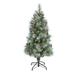 The Holiday Aisle® Flocked Realistic Artificial Spruce Frosted Christmas Tree w/ Lights in Green/White | 4' H | Wayfair