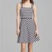 Michael Kors Dresses | Michael Kors Zipper Back Black And White Striped Fit And Flare Sleeveless Dress | Color: Blue/White | Size: 0