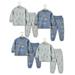 KaWaii Baby 2-Piece Kids Clothes Set Soft Warm Combed Cotton Long Sleeve Pants Boy #110 (3-4 Years) Pack of 4