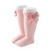 Kids Baby Girls Cotton Long Socks Solid Color Big Bow Knee High Stocking Princess Leg Warmer Floor Slipper Winter