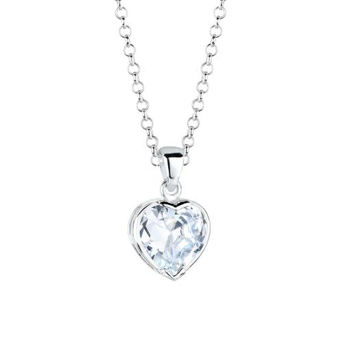 Elli - Herz Liebe Zirkonia In Love 925 Sterling Silber Ketten 1 ct Damen