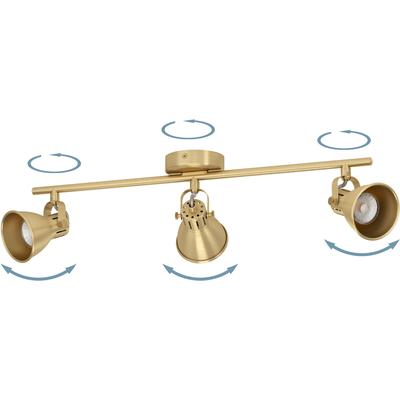 EGLO Deckenspot "SERAS", gold (messingfarben, goldfarben), B:6,50cm L:59,50cm, Lampen, Deckenspot in messing und gold aus Stahl - inkl. GU10 - 3W Image