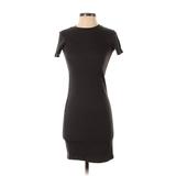 Zara Casual Dress - Bodycon Crew Neck Short sleeves: Black Print Dresses - Women's Size Small