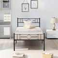 Lark Manor™ Alsa Bedroom Set Bed Frame & Nightstand 3 PieceSet Of 3 Wood/Metal in Black | 35 H x 39 W x 75 D in | Wayfair