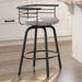 17 Stories Ulrike Swivel Counter & Bar Stool Leather in Black/Brown | 36.5 H x 21.5 W x 19.75 D in | Wayfair 2818048C4B21435B8244A23E7DC1E64F