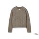 NAH/STUDIO Zopfmuster-Pullover | recycelter Cashmere und Merinowolle, hazelnut melange