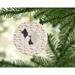 The Holiday Aisle® Papillon #2 Merry Christmas Hanging Figurine Ornament Ceramic/Porcelain in Black/Pink/White | 2.8 H x 2.8 W x 0.15 D in | Wayfair