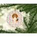 The Holiday Aisle® Merry Christmas Beagle Tricolor Hanging Figurine Ornament Ceramic/Porcelain | 2.8 H x 2.8 W x 0.15 D in | Wayfair