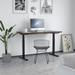 Inbox Zero Karenjit Height Adjustable Standing Desk Wood/Metal in Black/Brown | 46.25 H x 24 W x 48 D in | Wayfair 2874253EB8B24702A79AB5B43AF70EC3