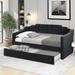 Twin Size Upholstered Sofa Bed Polyester Daybed with Wheeled Trundle, 81.3''L*80''W*36''H, 125.5LBS