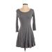 Forever 21 Casual Dress - Mini: Gray Marled Dresses - Women's Size Small