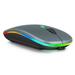 2.4GHz & Bluetooth Mouse Rechargeable Wireless Mouse for 60 Bluetooth Wireless Mouse for Laptop / PC / Mac / Computer / Tablet / Android RGB LED Titanium