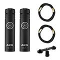 AKG C430 Microphone Stereo Pair Bundle with XLR Cables & Stereo Bar