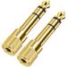 Headphones Adapter for Piano Keyboard 2-Pack 3.5mm 1/8 Female to 6.35mm 1/4 Male Jack Plug Stereo Adapter Gold Plated for Electronic Piano Guitar Drum