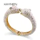 KAYMEN – Bracelet manchette tête léopard pour filles plaqué or à la mode 4 couleurs 3316